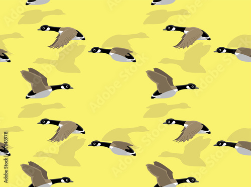 Canada Geese Cartoon Vector Seamless Background Wallpaper-01