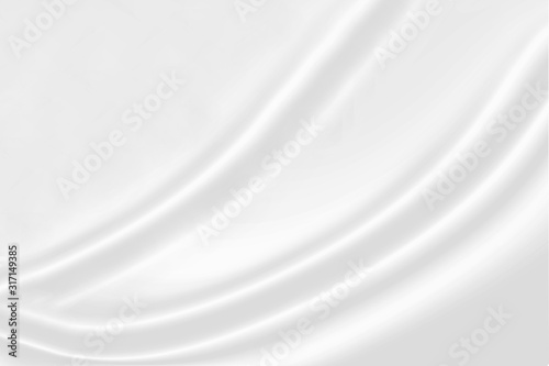 abstract background White cloth with soft waves. Texture and pattern. © 1st`Step