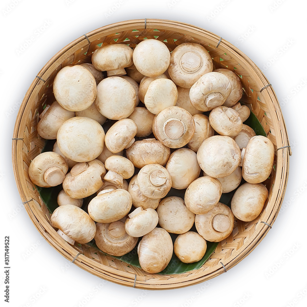 Organic mushrooms background vegetables in the wooden tray. Organic mushrooms background vegetables in the wooden tray.