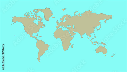 world map with all continents