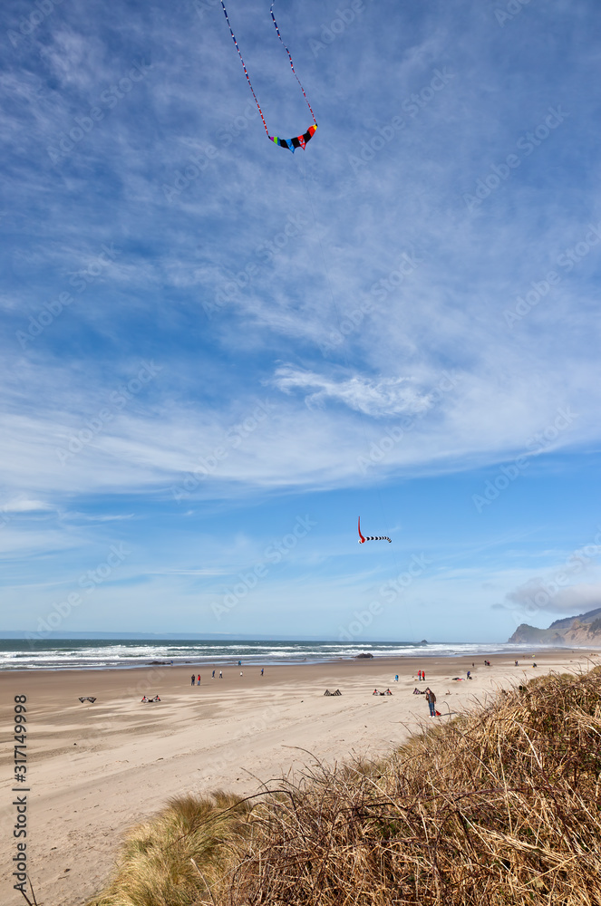 Kite flying on the Oregon beaches.