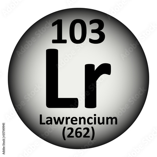 Periodic table element lawrencium icon.