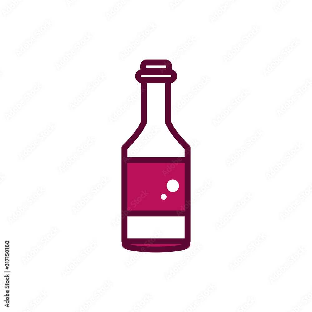wine bottle cork liquor celebration drink beverage icon line and filled wine bottle cork liquor celebration drink beverage icon line and filled