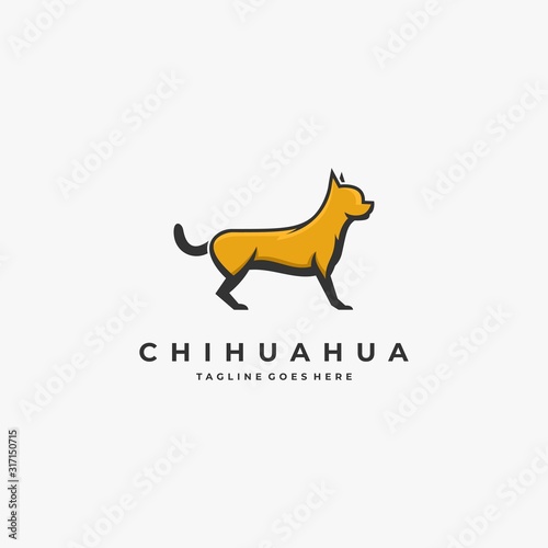 Vector Logo Illustration Chihuahua Pose Mascot Cartoon