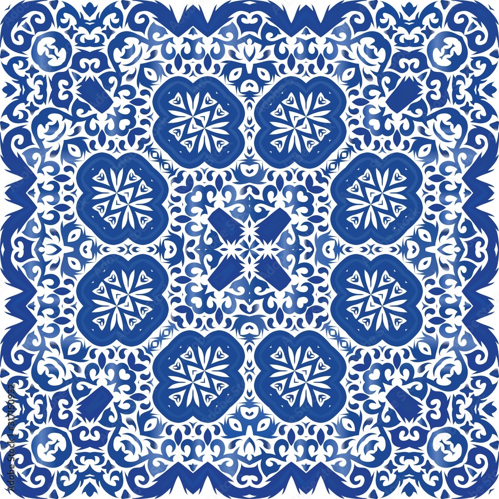 Ethnic ceramic tile in portuguese azulejo. Ethnic ceramic tile in portuguese azulejo.