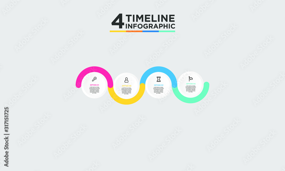 4 step timeline infographic element. Business concept with three options and number, steps or processes. data visualization. Vector illustration. 4 step timeline infographic element. Business concept with three options and number, steps or processes. data visualization. Vector illustration.