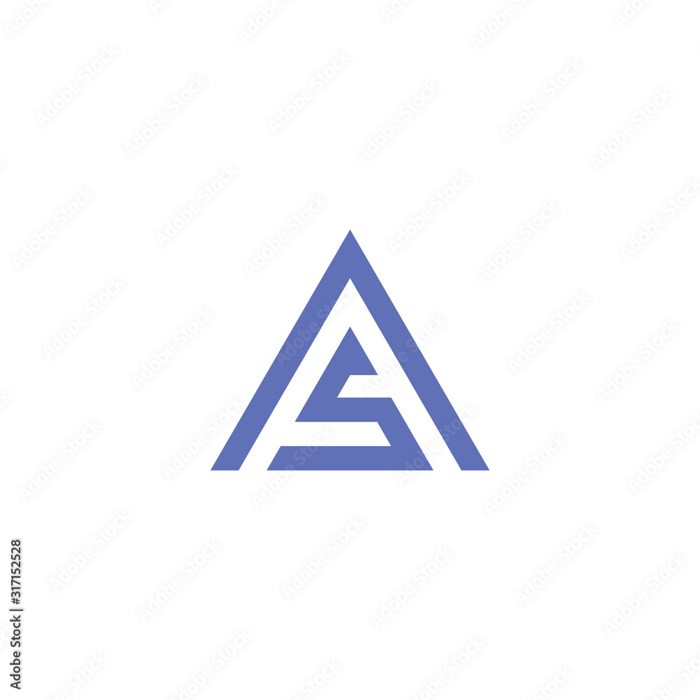 letter AS triangle logo design vector letter AS triangle logo design vector