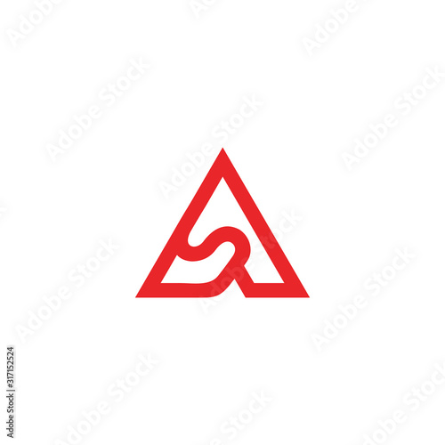 Free Download letter AS triangle logo design vector - GFXLoad