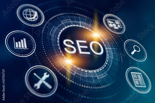Seo Search engine optimization. Promotion in Internet. Digital marketing and sales increase.