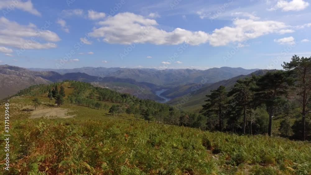 rocky mountain ridges pine tree forest peneda geres Portugal 4k rocky mountain ridges pine tree forest peneda geres Portugal 4k
