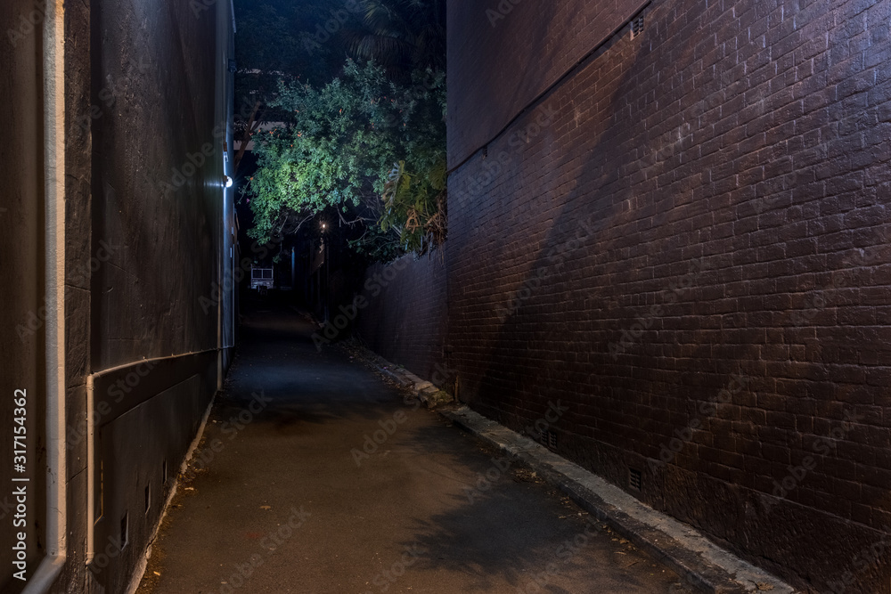 Obraz premium old alley at night