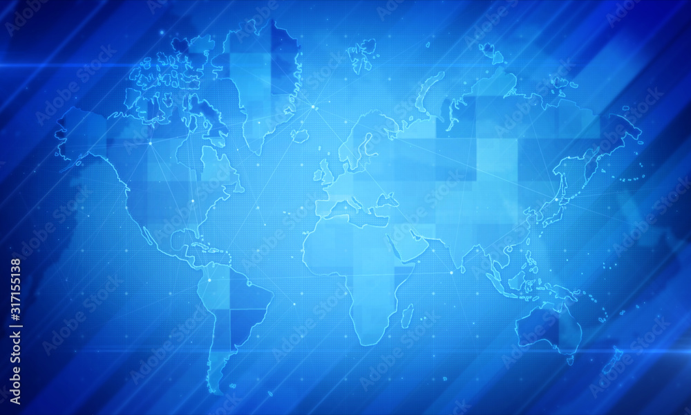 World map digital technology concept.Business networking background World map digital technology concept.Business networking background