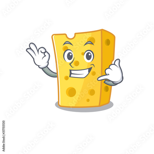 Call me funny emmental cheese mascot picture style