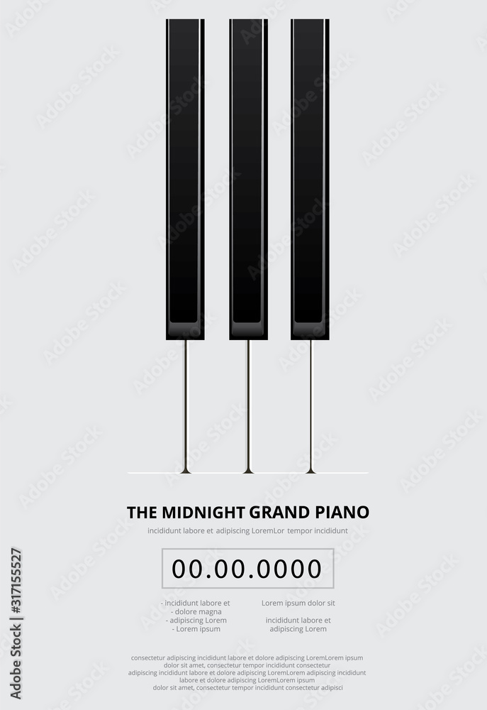 Music Grand Piano Poster Background Template Stock Vector | Adobe Stock