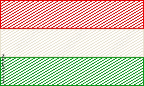 Hungary national thin line style flag. Celebration card template for independence day.