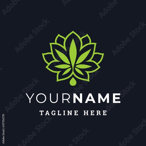 Cannabis or Hemp with Lotus Flowers