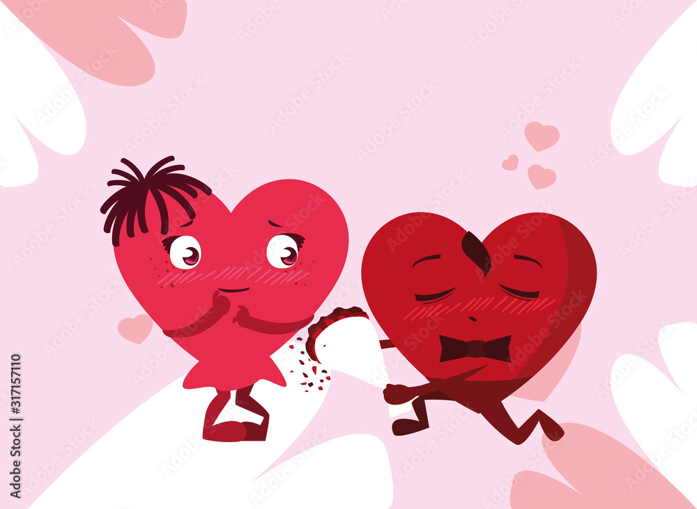 two happy hearts , card valentines day