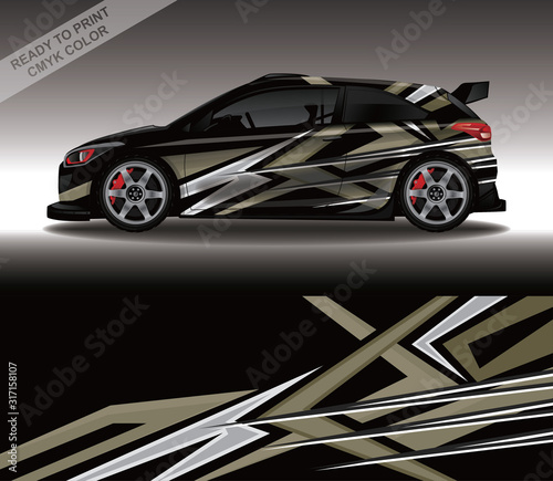 Car wrap decal design vector  custom livery race rally car vehicle sticker and tinting.