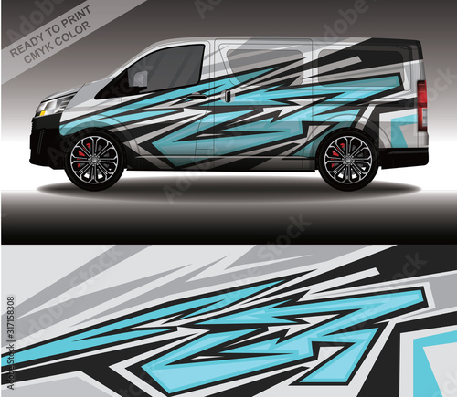 Car wrap decal design vector, custom livery race rally car vehicle sticker and tinting. © 21graphic