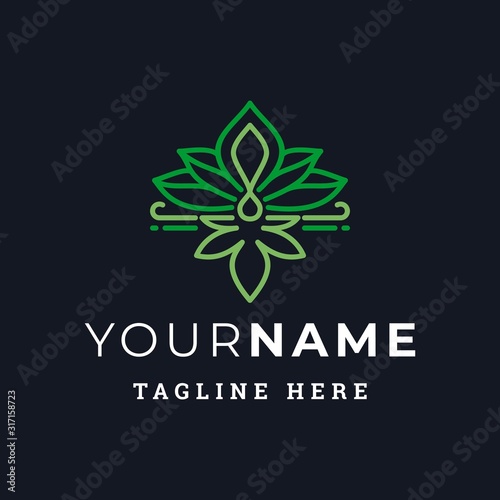 Cannabis or Hemp with Lotus Flowers