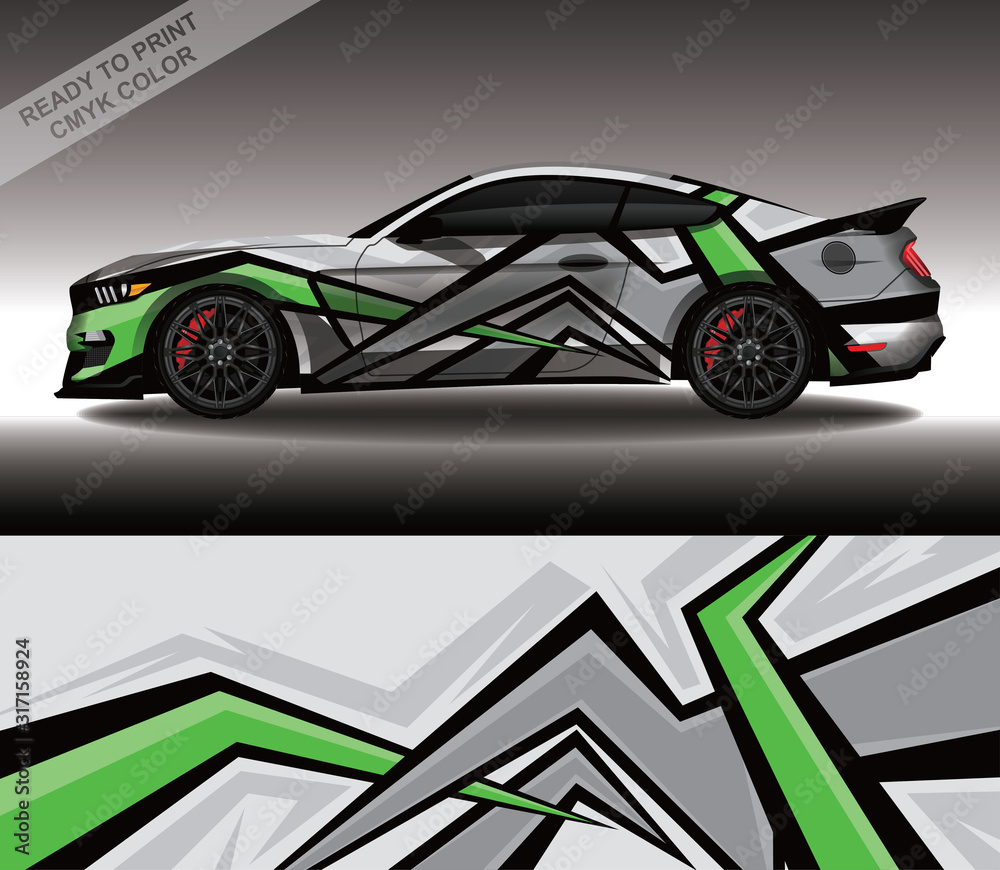 Car wrap decal design vector, custom livery race rally car vehicle sticker and tinting.