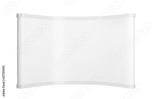 Promotion counter mockup. Realistic vector pop up stand. Trade exhibition point of sale.