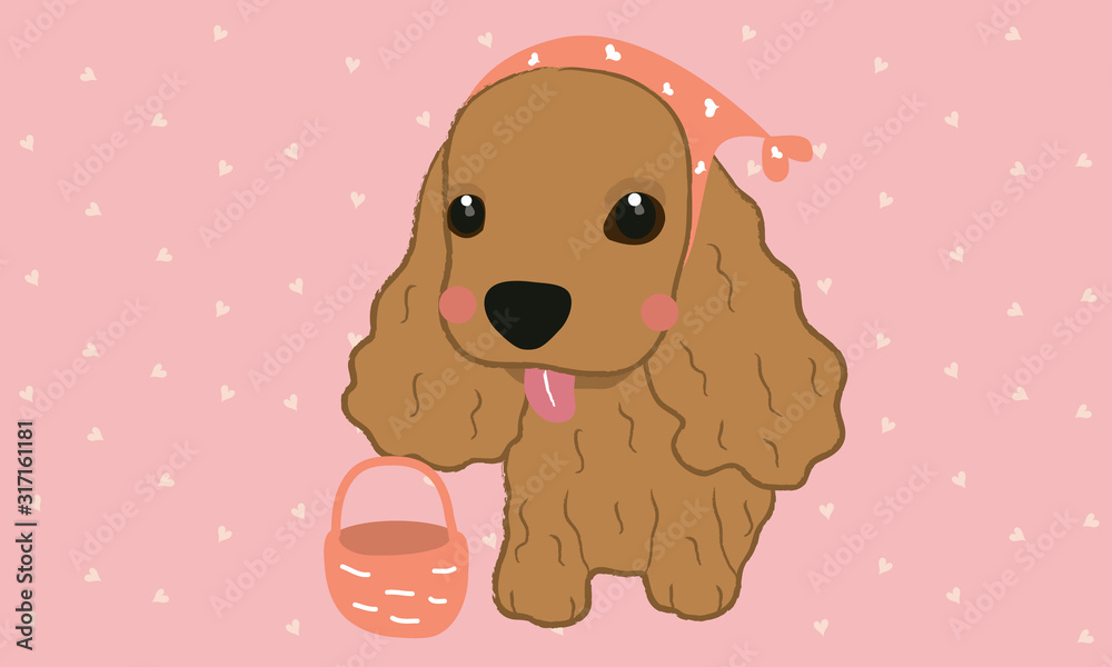 Fototapeta premium cocker spaniel dog cute style cartoon vector