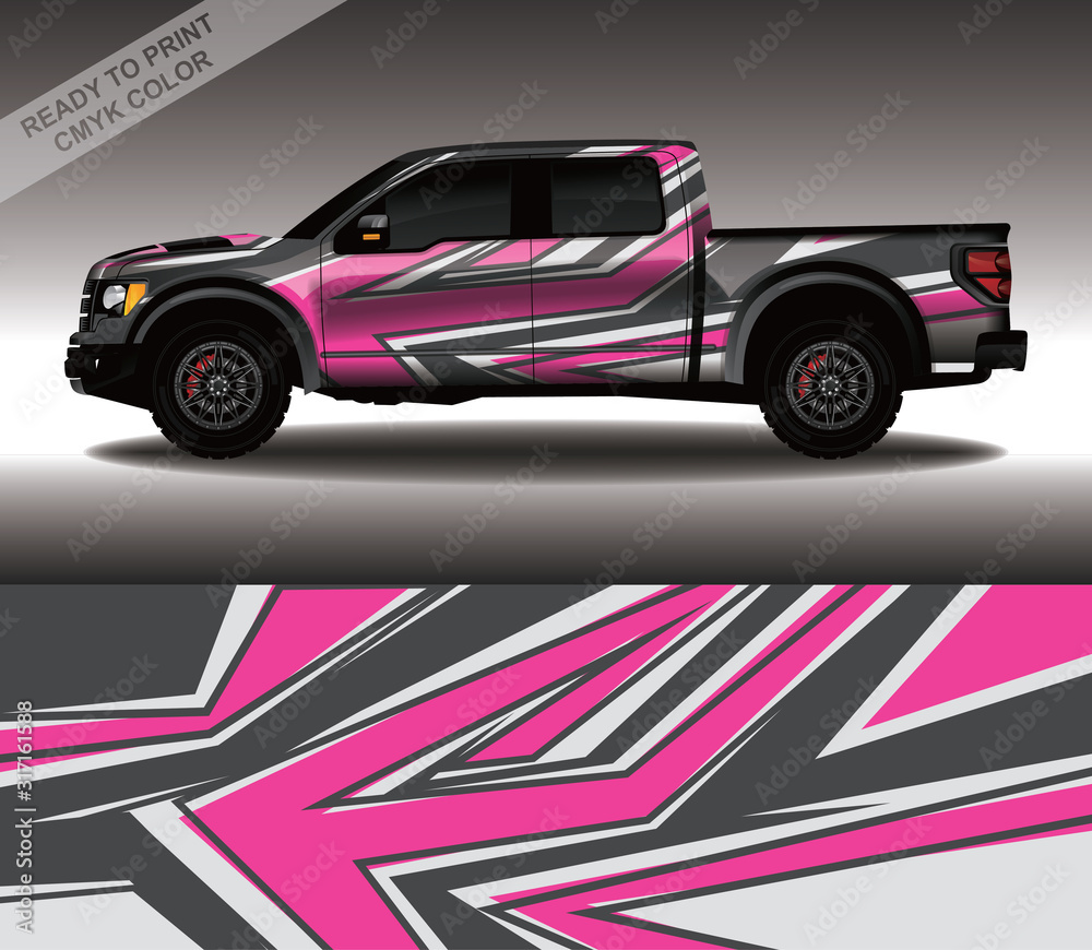 Car wrap decal design vector, custom livery race rally car vehicle sticker and tinting.