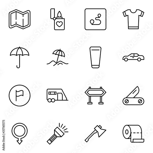 Travel set line icons photo