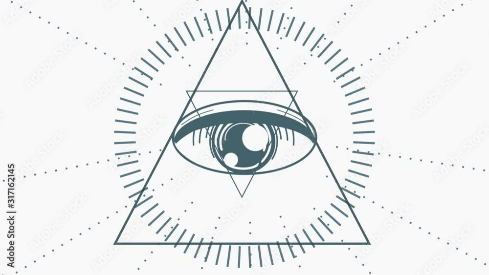 Animated mystery, witchcraft, occult and alchemy sign. Spin of the mystical vintage gothic geometry thin lines symbol
