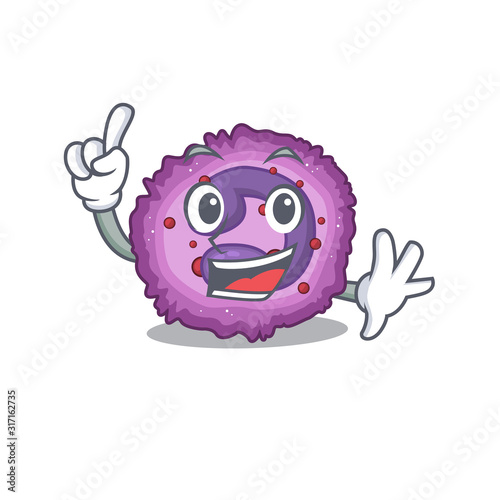 One Finger eosinophil cell in mascot cartoon character style