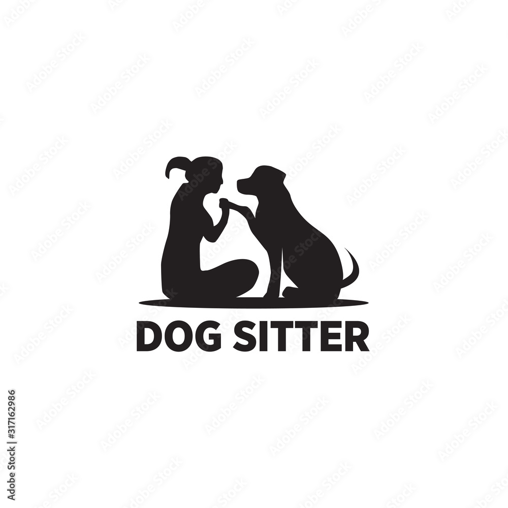Sittig Icon Dog sitter logo icon design vector template Stock Vector | Adobe Stock