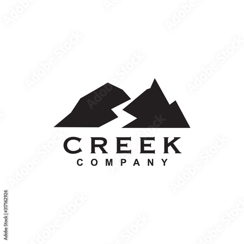 Creek river logo design vector template