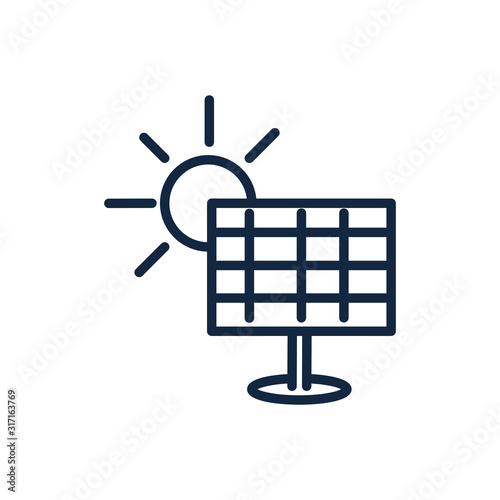 solar panel sun energy ecology environment icon linear