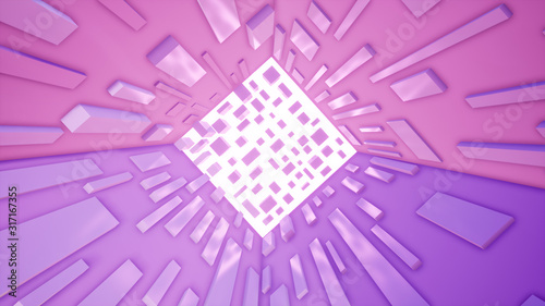 Fototapeta Naklejka Na Ścianę i Meble -  abstract pink background with squares, 3d rendering