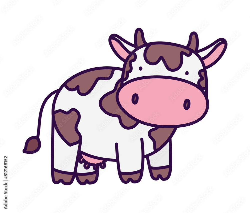 cute cow livestock farm animal cartoon