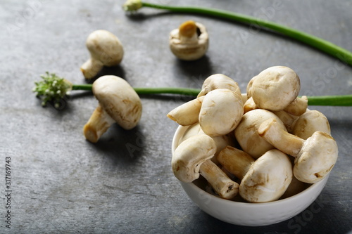 Healthy vegetables background- wild mushrooms