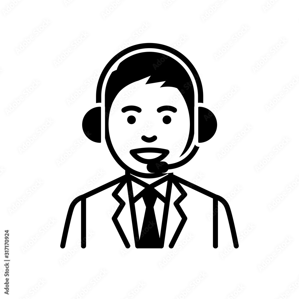 Call center operator. man in headsett. Vector illustration. Call center operator. man in headsett. Vector illustration.