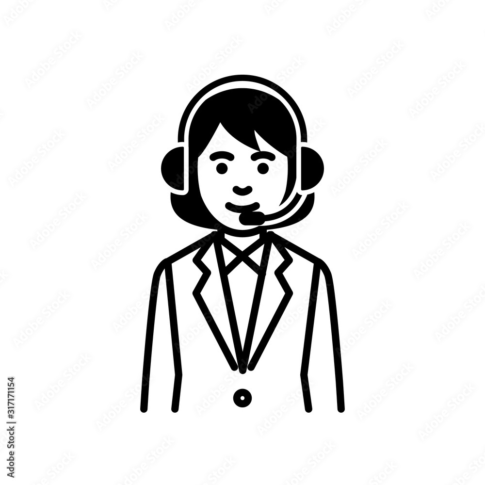 Call center operator. woman in headset. Vector illustration. Call center operator. woman in headset. Vector illustration.