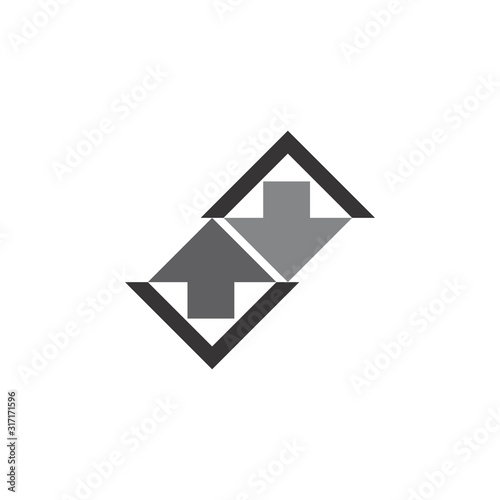 Up and down arrow logo design vector © drijimedia