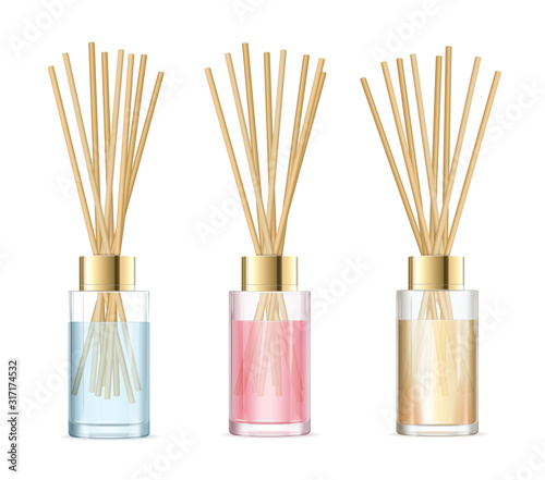 Realistic Detailed 3d Aromatherapy Set Concept. Vector
