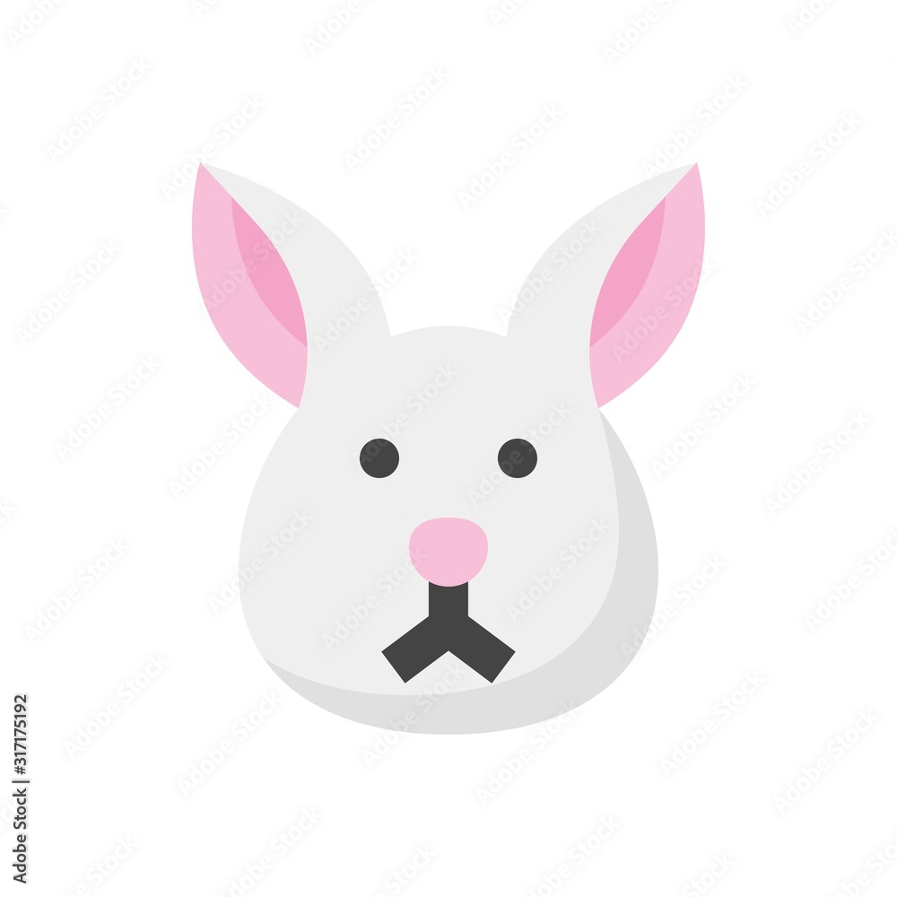 china new year related rabbit face vector in flat design china new year related rabbit face vector in flat design