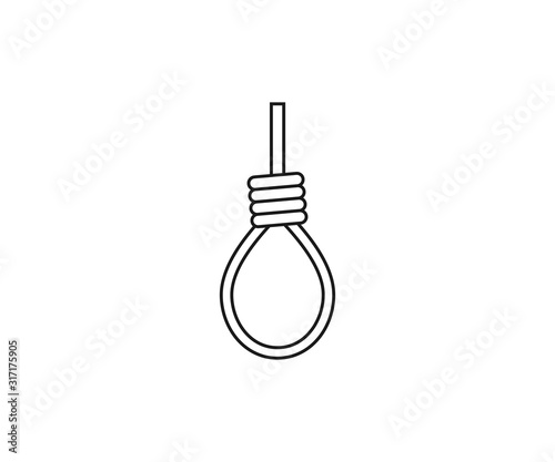 Gallows rope icon. Vector illustration, flat design.