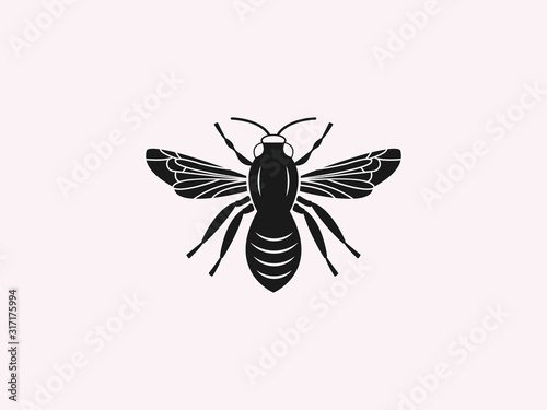Bee honey icon. Vector illustration, flat design.