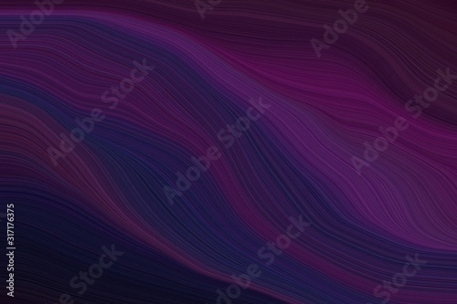 abstract fluid lines and waves and curves wallpaper design with very dark violet, very dark blue and very dark magenta colors. art for sale. can be used as texture, background or wallpaper