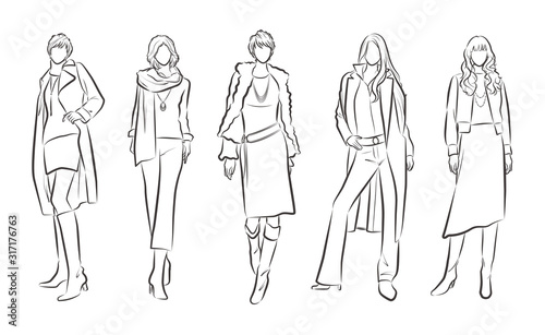 Wallpaper Mural 女性のファッションイラスト Torontodigital.ca