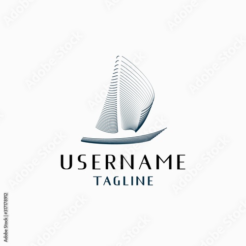 sail boat logo design inspiration . sailing boat logo design inspiration . sailboat logo design . sail yacht logo template . line yacht icon template