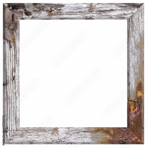 old frame on white background