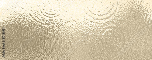 Golden color transparent matte glass rippled background