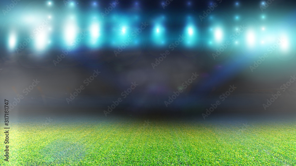 soccer field and bright spotlights. soccer field and bright spotlights.